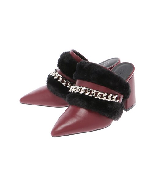 BARAK（バラク）の「2WAYファーサボ（パンプス・レディース・ブラック/ワイン・M.L）」の2枚目の写真