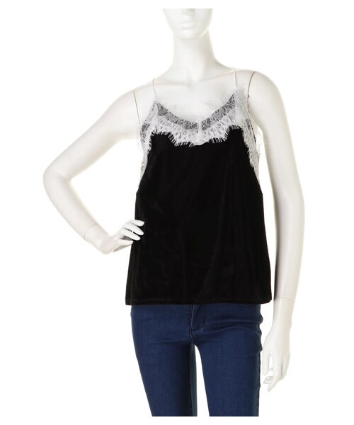 BARAK（バラク）の「ベロアレースキャミ（キャミソール・レディース・ホワイト/ブラック/ブラウン・FREE）」の2枚目の写真