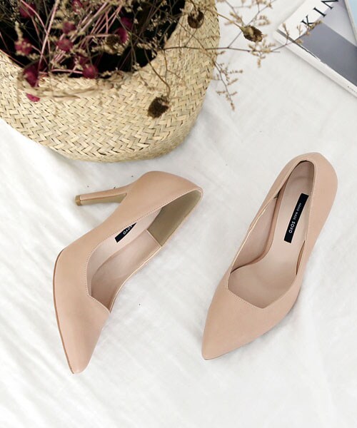 SOVOMALLの「 ポインテッドトゥピンヒールパンプス（パンプス・レディース・スエードピンク/ブラック/ブルー/グレー/モダンブラウン/カーキ/モダンピンク/ワイン・220～255㎜）」の8枚目の写真