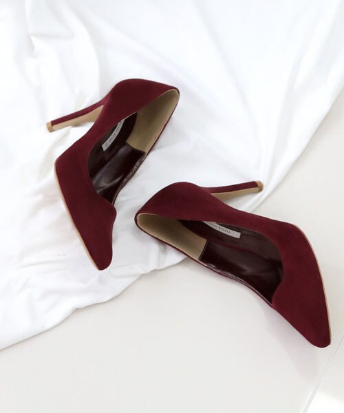 SOVOMALLの「 ポインテッドトゥピンヒールパンプス（パンプス・レディース・スエードピンク/ブラック/ブルー/グレー/モダンブラウン/カーキ/モダンピンク/ワイン・220～255㎜）」の7枚目の写真