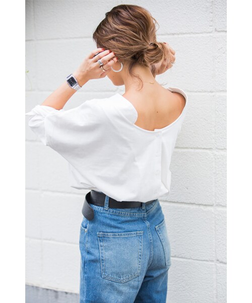 Flugge（フラッジー）の「AW color skipper tops（Tシャツ/カットソー・レディース・キャメル/ホワイト/チャコールグレー/カーキ・free）」の2枚目の写真