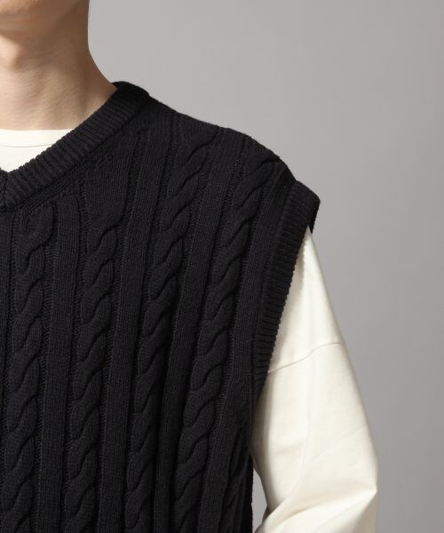 HARE（ハレ）の「BIGニットベスト（トップス・ベージュ/ネイビー/パープル）」の10枚目の写真