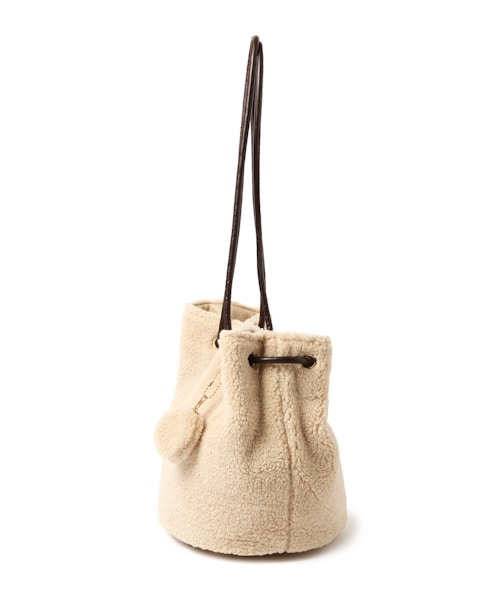 studio CLIP（スタディオクリップ）の「ボア巾着トートバッグ（バッグ・ライトグレー/ベージュ）」の3枚目の写真