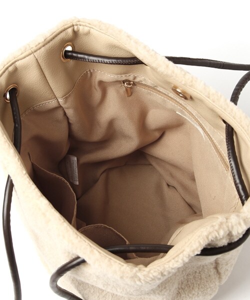 studio CLIP（スタディオクリップ）の「ボア巾着トートバッグ（バッグ・ライトグレー/ベージュ）」の12枚目の写真