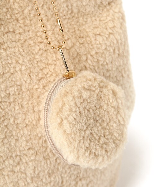 studio CLIP（スタディオクリップ）の「ボア巾着トートバッグ（バッグ・ライトグレー/ベージュ）」の8枚目の写真