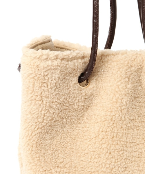 studio CLIP（スタディオクリップ）の「ボア巾着トートバッグ（バッグ・ライトグレー/ベージュ）」の6枚目の写真