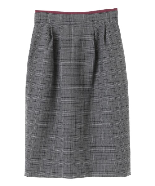 31 Sons de mode（トランテアン　ソン　ドゥ　モード）の「チェック柄タイトスカート《予約アイテム》（スカート・レディース・モデル身長:171cm/ブラウン/グレー・36/38）」の2枚目の写真