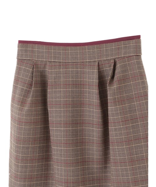 31 Sons de mode（トランテアン　ソン　ドゥ　モード）の「チェック柄タイトスカート《予約アイテム》（スカート・レディース・モデル身長:171cm/ブラウン/グレー・36/38）」の9枚目の写真