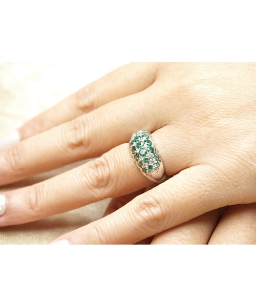 正規品！スワロフスキー ミレニア リング グリーン　夏が楽しみになる！ Millenia bangle, Octagon cut, Green, Gold-tone plated