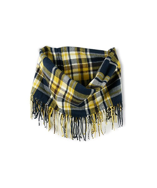 BRANSHES（ブランシェス）の「チェックフリンジスヌード（ストール/ショール・キッズ・ネイビーブルー/レッド/グリーン・フリー/フリー	）」の2枚目の写真