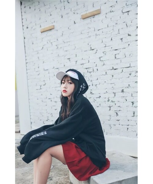 no brand（ノーブランド）の「フード付き原宿系パーカー