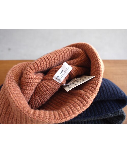 morno(モーノ)の「morno〈モーノ〉 COOMARAM KNIT CAP ORANGE/NAVY/CHARCOAL/BLACK(ニットキャップ/ビーニー・メンズ・その他)」の8枚目の写真