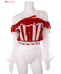 Bobon21 | 肩開きレーストップス-全２色-(Tシャツ/カットソー)