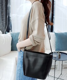 DHOLIC | レザーライク巾着ショルダーバッグ(ハンドバッグ)