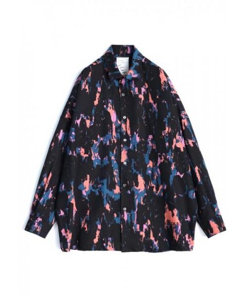 美品　SHAREEF ペイントパターンビッグシャツ SHAREEFシャリーフペイントパターンビッグシャツ