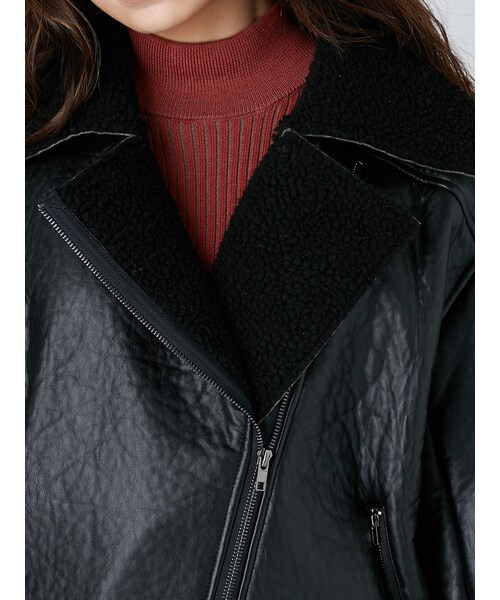 FLOVE(フローブ)の「フェイクムートンライダース(ジャケット/アウター・レディース・ライトグレー/ブラック/ブラウン・F)」の20枚目の写真