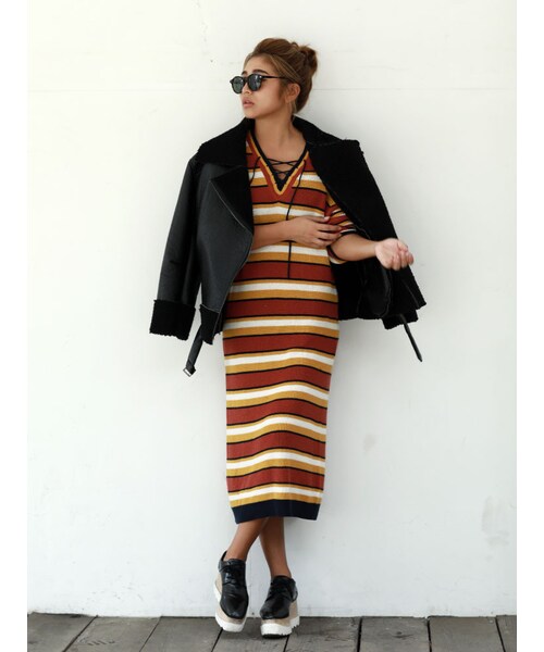 FLOVE(フローブ)の「フェイクムートンライダース(ジャケット/アウター・レディース・ライトグレー/ブラック/ブラウン・F)」の15枚目の写真