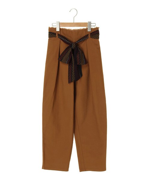 Green　Parks（グリーンパークス）の「・m SET2点 タックパンツ+スカーフベルト（パンツ・ブラック/キャメル/カーキ・F）」の10枚目の写真