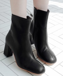 DHOLIC | ラウンドトゥチャンキーヒールアンクルブーツ(ブーツ)