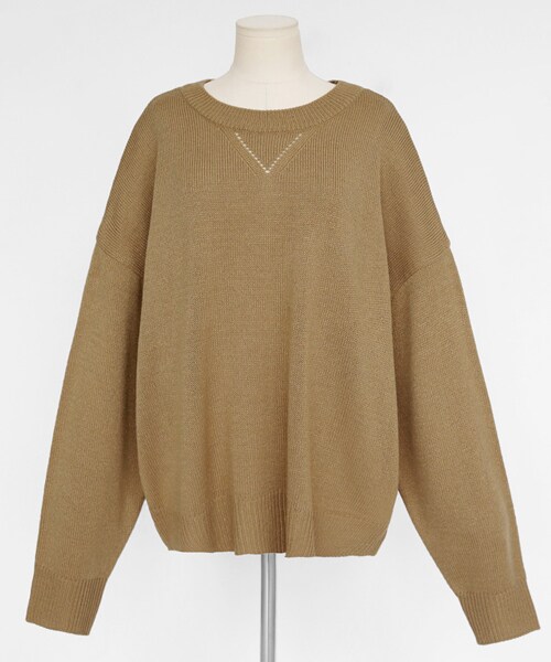 DHOLIC（ディーホリック）の「ネックアイレットニットプルオーバー（ニット/セーター・レディース・イエロー/レッド/ホワイト/グリーン/ベージュ・FREE）」の3枚目の写真