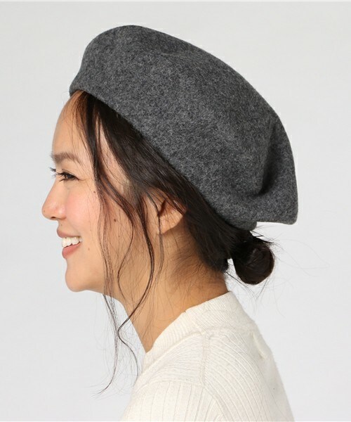 archives（アルシーヴ）の「シンプルバスクベレー帽（ハンチング/ベレー帽・レディース・ブラック/グレー・MEDIUM）」の3枚目の写真