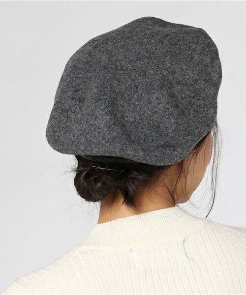 archives（アルシーヴ）の「シンプルバスクベレー帽（ハンチング/ベレー帽・レディース・ブラック/グレー・MEDIUM）」の4枚目の写真