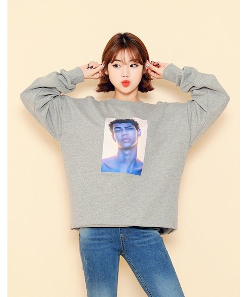 HOTPING（ホッピン）の「メンズプリントプルオーバー（その他トップス・レディース・ブラック/ホワイト/ピンク/グレー・フリーサイズ）」の3枚目の写真