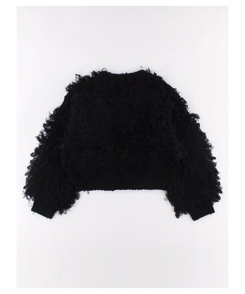 E hyphen world gallery（イーハイフンワールドギャラリー）の「モンスターニットショートトッパー（トップス・ブラック/レッド/ベージュ/ブルー・F）」の4枚目の写真