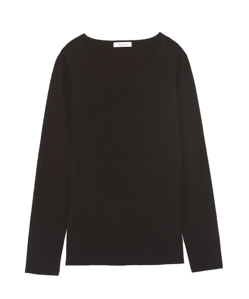 FRAY I.D（フレイアイディー）の「スカラップＶニットトップス（ニット・レディース・PBEG/RED/BLK・F）」の3枚目の写真