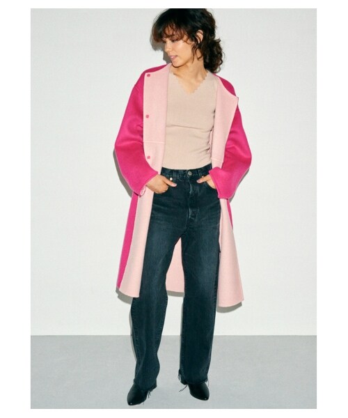 FRAY I.D（フレイアイディー）の「スカラップＶニットトップス（ニット・レディース・PBEG/RED/BLK・F）」の11枚目の写真