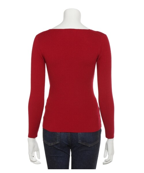 FRAY I.D（フレイアイディー）の「スカラップＶニットトップス（ニット・レディース・PBEG/RED/BLK・F）」の6枚目の写真