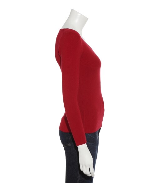 FRAY I.D（フレイアイディー）の「スカラップＶニットトップス（ニット・レディース・PBEG/RED/BLK・F）」の7枚目の写真