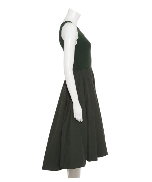 0【美品】FRAY I.D スカラップニットコンビワンピース　緑 FRAY I.D - 未使用タグ付き【FRAY I.D】スカラップ ニット