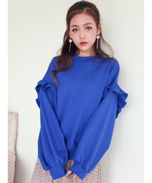 KORMARCH | フリルスリーブスウェットプルオーバー(Tシャツ/カットソー)