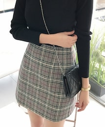 DHOLIC | チェックパターンAラインミニスカート(スカート)