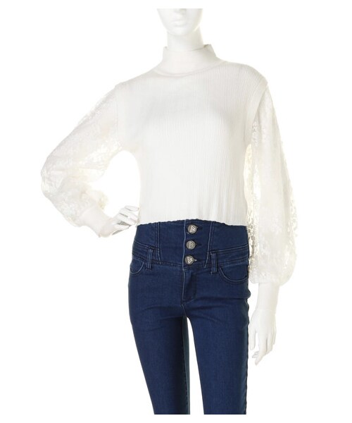 BARAK（バラク）の「スリーブレーストップス（シャツ/ブラウス・レディース・ブラック/ホワイト・FREE）」の2枚目の写真