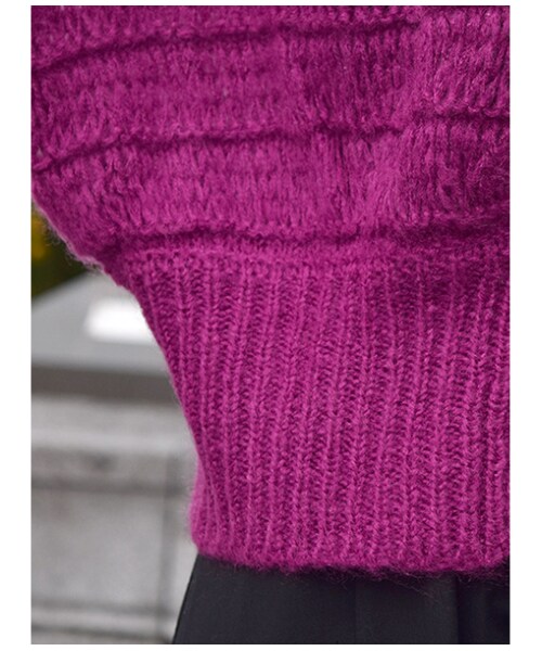 w closet(ダブルクローゼット)の「モヘアボリューム袖カーディガン(トップス・レディース・Lグレー/Lオレンジ/マスタード/Dピンク・FREE)」の15枚目の写真