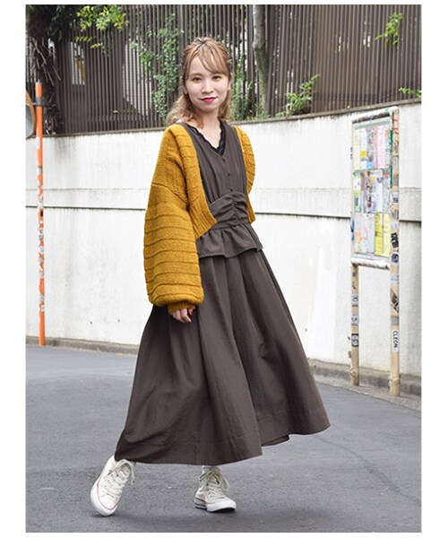 w closet(ダブルクローゼット)の「モヘアボリューム袖カーディガン(トップス・レディース・Lグレー/Lオレンジ/マスタード/Dピンク・FREE)」の8枚目の写真