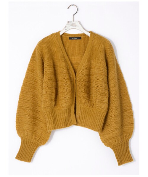 w closet(ダブルクローゼット)の「モヘアボリューム袖カーディガン(トップス・レディース・Lグレー/Lオレンジ/マスタード/Dピンク・FREE)」の2枚目の写真