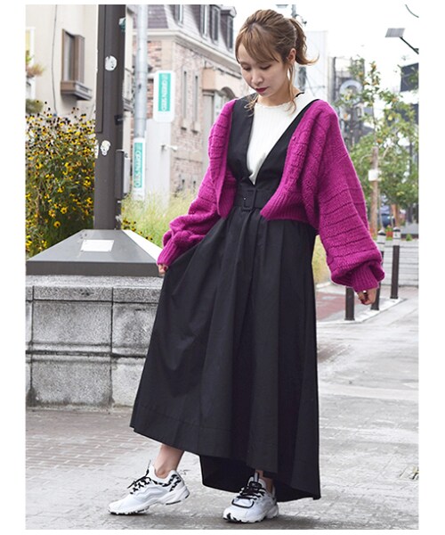 w closet(ダブルクローゼット)の「モヘアボリューム袖カーディガン(トップス・レディース・Lグレー/Lオレンジ/マスタード/Dピンク・FREE)」の9枚目の写真