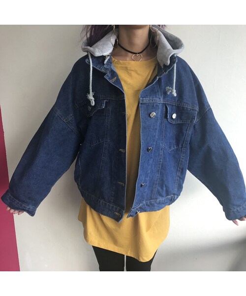 no brand（ノーブランド）の「フードついてるdenimJK（デニム
