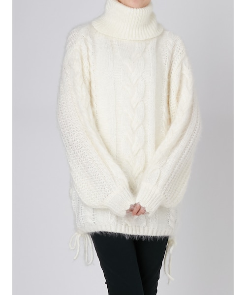【新品タグ付】dazzlin　シュガータートルニットチュニック dazzlin シュガータートルニットチュニック パープル -ファッション