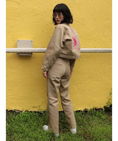 jouetie（ジュエティ）の「Dickies×jouetieハイウエストパンツ（パンツ・レディース・イエロー/ターコイズ/ブラウン/ベージュ）」の8枚目の写真