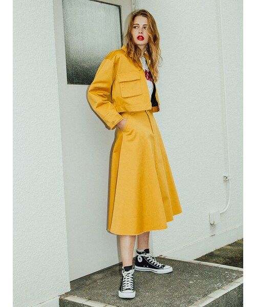 jouetie(ジュエティ)の「Dickies×jouetie JAPAN ワークジャケット(ジャケット/アウター・レディース・イエロー/ターコイズ/ブラウン/ベージュ)」の8枚目の写真