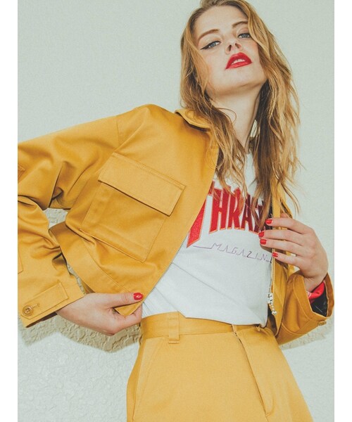 jouetie(ジュエティ)の「Dickies×jouetie JAPAN ワークジャケット(ジャケット/アウター・レディース・イエロー/ターコイズ/ブラウン/ベージュ)」の7枚目の写真