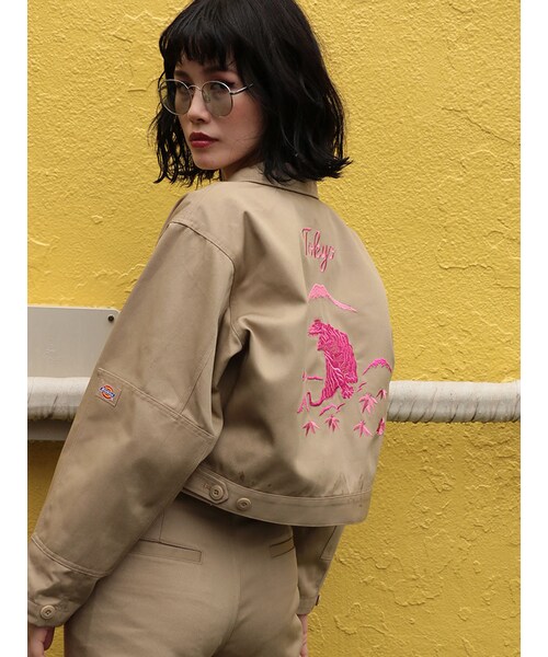 jouetie(ジュエティ)の「Dickies×jouetie JAPAN ワークジャケット(ジャケット/アウター・レディース・イエロー/ターコイズ/ブラウン/ベージュ)」の9枚目の写真