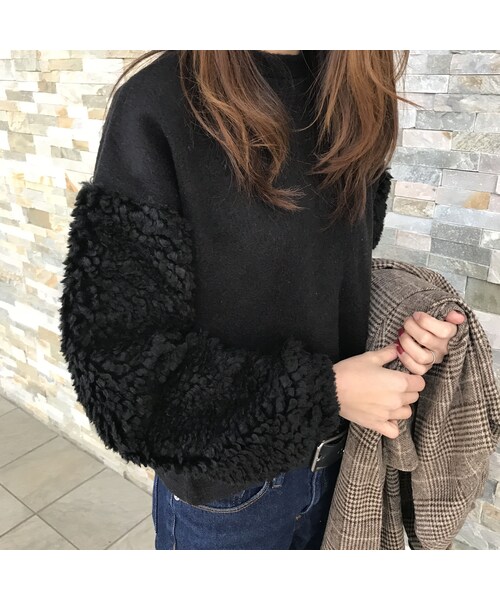 copine（コピン）の「再入荷！袖が可愛いふわふわフェイクファーボリュームスリーブプルオーバー（4color）（ニット/セーター・レディース・その他）」の12枚目の写真