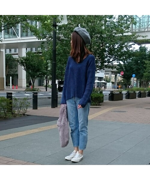 copine(コピン)の「くすみ加工でこなれ感演出!ストーンウォッシュ深Vニット(4color)(ニット/セーター・レディース・その他)」の9枚目の写真