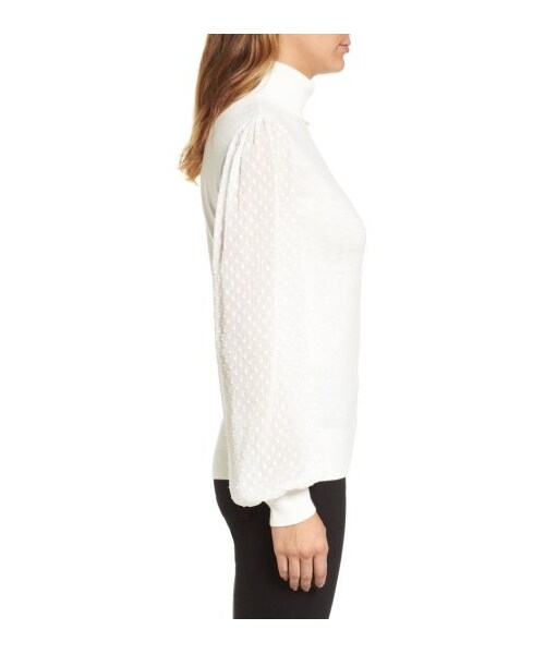 no brand(ノーブランド)の「Petite Women's Halogen Sheer Sleeve Turtleneck Sweater(その他・レディース・Black/Ivory・Large P/Large/X-Large P/Medium P/Medium/X-Large)」の6枚目の写真