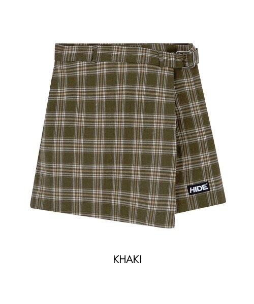 mixxmixの「ベルテッドチェック柄スカパン（その他パンツ・レディース・ブルー/ブラック/ワイン/カーキ・S~L/Ｓ～Ｌ/Ｓ~L）」の3枚目の写真